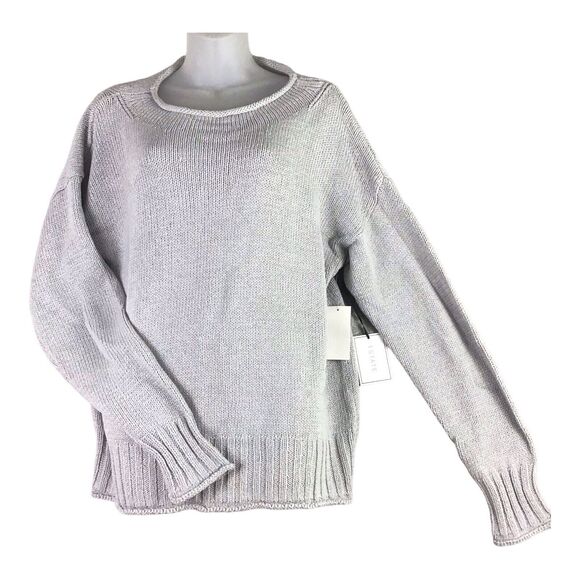 1.STATE Women’s Size L Gray Cotton Acrylic Knit Pullover Sweater Long Sleeve NWT - Picture 3 of 16